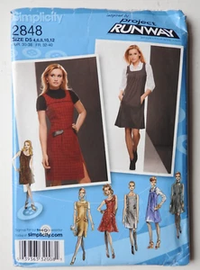 Simplicity 2848 sewing pattern Pinafore Dress Sz 4 to 12 UNCUT Project Runway - Picture 1 of 2