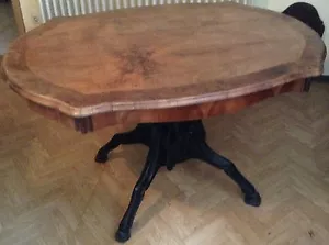 Antiker Biedermeier Tisch oval - Bild 1 von 3