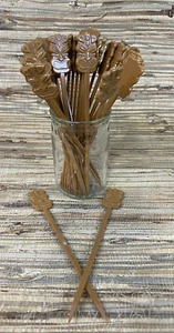 Tiki Head Swizzle Sticks 25 en total Tiki Bar Tiki cóctel playa tropical - Imagen 1 de 10