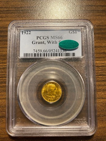 1922-P Grant With Star Gold Dollar Commemorative G$1 PCGS MS 66 CAC RARE Cover
