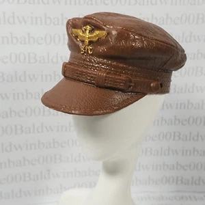 SOMBRERO ~ 11.5" INSPIRADORA MUJER MUÑECA BESIE COLEMAN PLÁSTICO MARRÓN PILOTO GORRA SIN FORMA - Imagen 1 de 7