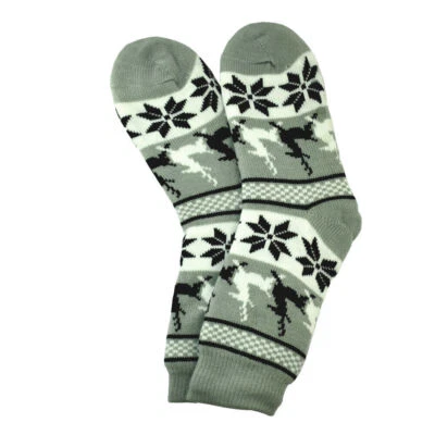 Calcetines deportivos antideslizantes térmicos difusos cómodos forrados de lana Sherpa de invierno para hombre Foto 1 de 4