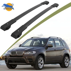 2PCS Cross Bars Roof Rack Rails fit for BMW X5 E70 2005-2010 Luggage Black - Picture 1 of 21