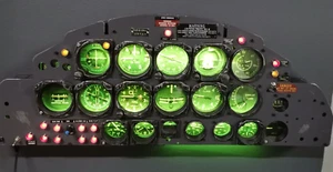 Handmade 1:1 Scale T33 Aircraft Instrument Panel - RGB Illuminated Decor - Picture 1 of 10