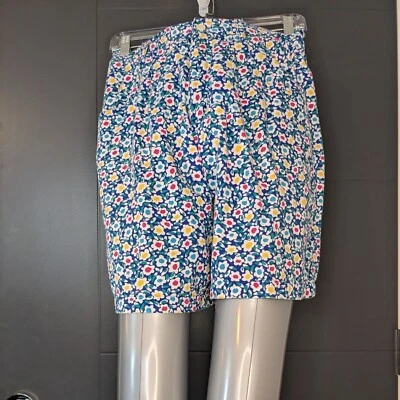 Vintage 90's Chaus Sport Pleated Floral 100% Cotton Denim Shorts - 12 - Image 1 of 4