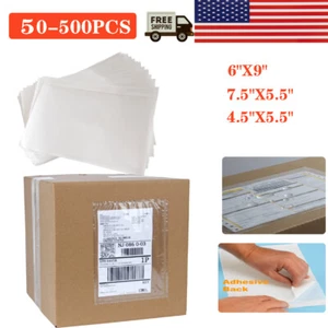 Lista de embalaje transparente de 7,5""x5,5"" 6""x9"" etiqueta de envío a factura sobres autobolsos bolsas - Imagen 1 de 19