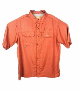 Camisa de pesca Habit para hombre grande manga corta oculta con botones naranja ventilada usada en excelente estado - Imagen 1 de 4