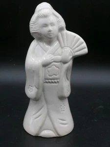 Vintage Benihana Ceramic Solid White Geisha Girl Tiki Mug Cocktail Kimono Fan - Picture 1 of 13