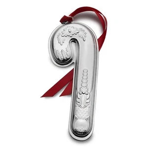 NEW 2017 Wallace Coburg 10th Annual Candy Cane Sterling Xmas Ornament Pendant - Picture 1 of 2