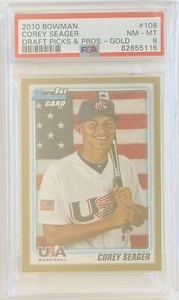 2010 Bowman Corey Seager Draft Picks & Prospects Gold #108 PSA 8