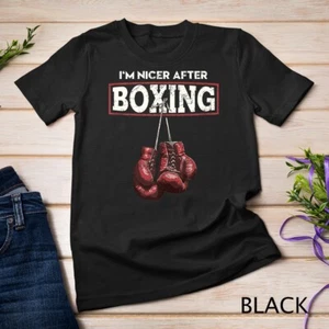 Camiseta unisex I'M Nicer After Boxing Sarcástica Fitness Entrenamiento Decir - Imagen 1 de 15