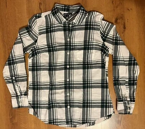 J Crew Hemd mit Knopfleiste Langarm grün weiß kariert Damen Small - Bild 1 von 6