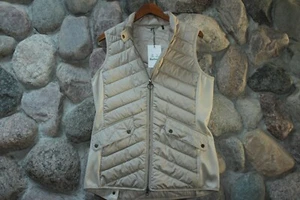 Barbour Stretch Cavalry Quilted Gilet Vest Beige LGI0114SN11 New U.K 14 U.S 10 - Picture 1 of 7