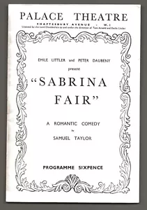 1954 Sabrina Fair Program/Playbill-Palce Theatre-London UK-Emile Littler-Daubeny - Picture 1 of 5