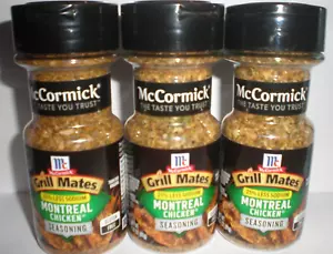 (3) MCCORMICK GRILL MATES MONTREAL CHICKEN 25% LESS SODIUM SEASONING BBD 5/2025 - Picture 1 of 3