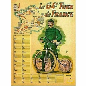 Cycling Poster 1964 Tour de France (TDF) Route Map Poster 18" x 24" - Picture 1 of 7