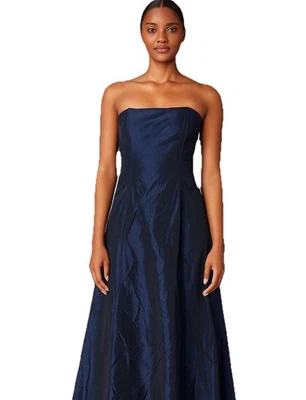 Vestido Formal Jessica McClintock para Gunne Sax Azul Brillo Sin Tirantes Talla 3 Foto 1 de 4