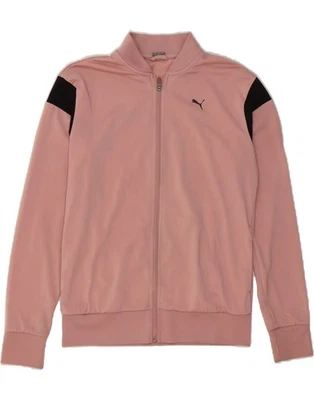 PUMA Womens Tracksuit Top Jacket UK 14 Medium Pink Colourblock Polyester DE54 - Image 1 of 4