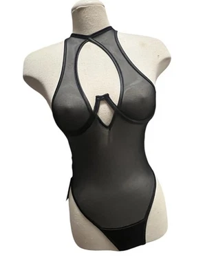 Fredericks of Hollywood NWT Macy Underwire Faux Leather Mesh Teddy Sz Small/Medi - Image 1 of 4