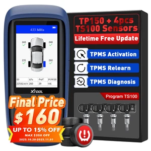 Herramienta de reaprendizaje sensor de neumáticos XTOOL TP150 TPMS 315Mhz y 433Mhz + 4 sensores TS100 - Imagen 1 de 11