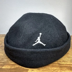 Nike Air Jordan Wool Skull Cap Beanie Schwarz Weiß Vintage XL S8W D1 - Bild 1 von 8