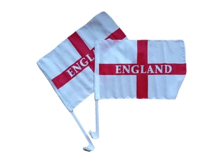 Banderas de ventana de coche Cruz de San Jorge Inglaterra un par 10" x 13" - Imagen 1 de 11