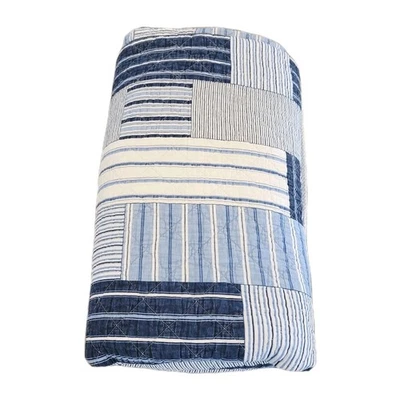 De Colección Tommy Hilfiger Náutico Patchwork Reversible Algodón Edredón DOBLE Azul BlancoY2K Foto 1 de 4