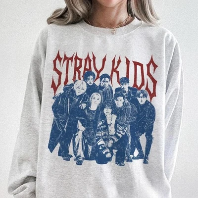 Camiseta de colección Stray Kids Music Tour KPop Fan Mercancía Sudadera Concierto Camiseta Foto 1 de 4