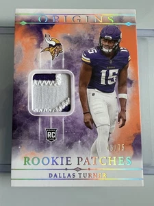 2024 Panini Origins - Rookie Patches Dallas Turner #RPT-DTU /75 (MEM, RC) - Picture 1 of 8