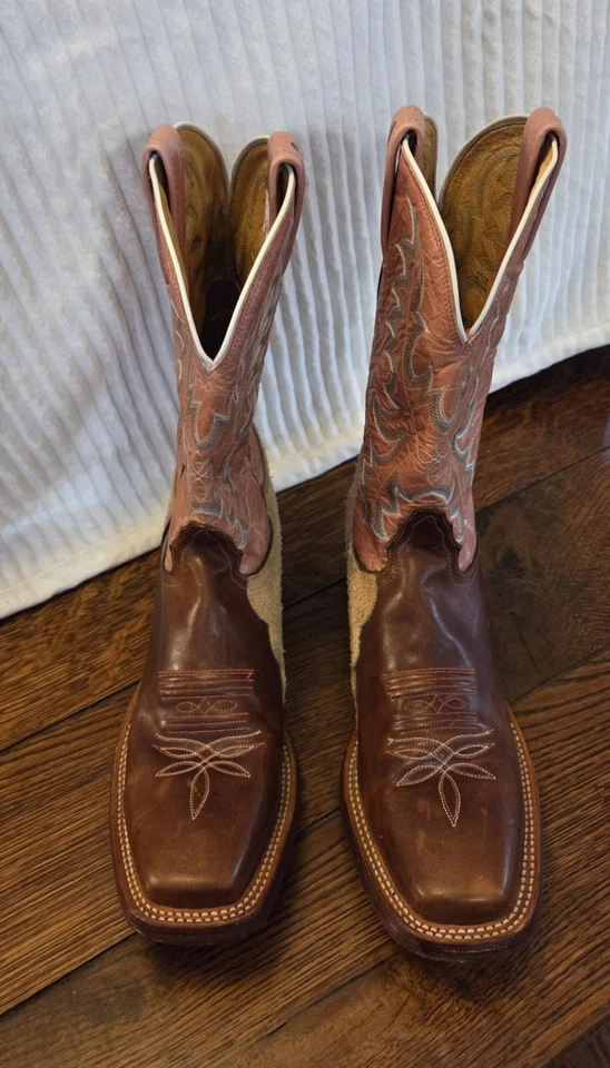 Tony Lama USTRC Western Botas de Cuerda Rosa Superior Hechas en EE. UU. Cuero Para Mujer Talla 10B Foto 1 de 4