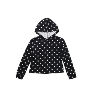 Harper Canyon Girls Polka Dot Print Pullover Hoodie Black Ivory Dot Small 7-8 - Picture 1 of 2