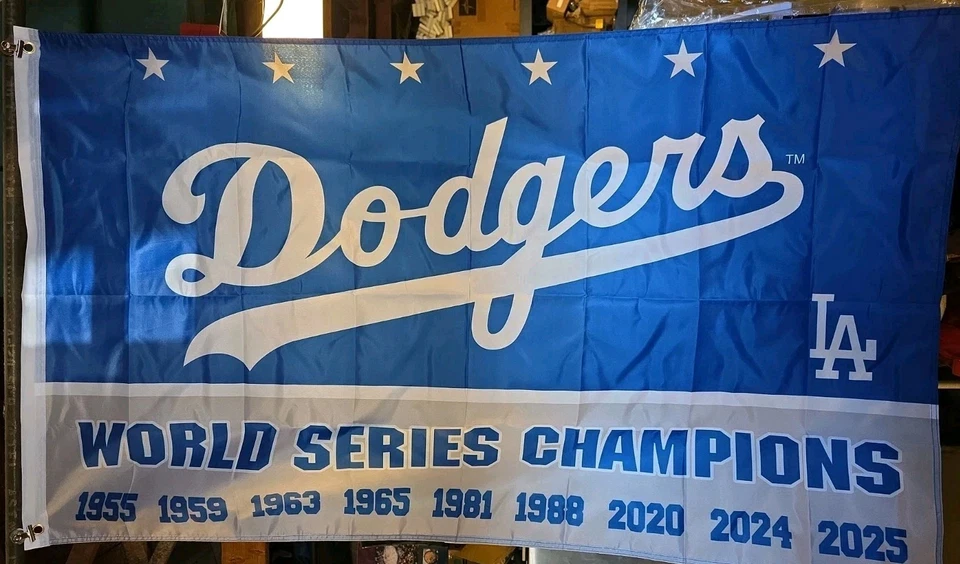 Los Angeles Dodgers 3x5 FT Flag  2025 World Series Champions  - Image 1 of 4