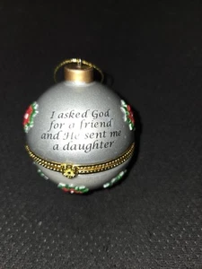 Trinket Box Christmas Ornament Hanging/Round 'Friend' - Picture 1 of 7