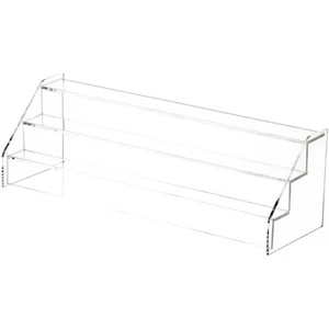 Plymor Acrílico Transparente 3 Pasos Escaleras de Exhibición Frontal Abiertas, 3.75"H x 12.25"W x 3.75"D - Imagen 1 de 1