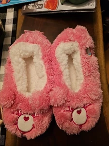 Women's Pink Care Bears Pull-On Slipper Socks with Grippers - S/M 5.5-7.5 - Picture 1 of 4