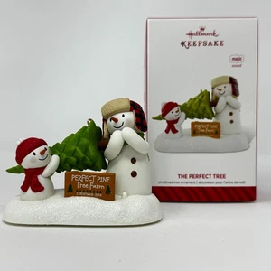 2014 Hallmark Andenken Ornament Der perfekte Baum Sound Schneemänner IOB Weihnachten - Bild 1 von 12