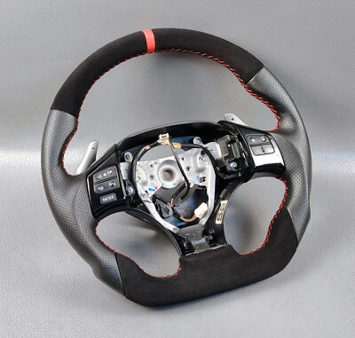 Lenkung Rad SPORTS Lexus IS250 IS350 Isf Multimedia Flach Unten Wildleder Leder - Bild 1 von 4