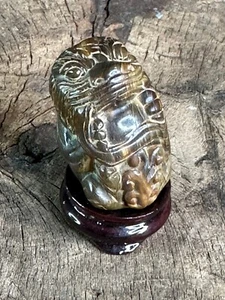 Old Chinese Carved Pendant on Redwood Stand - Picture 1 of 5