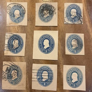 LOT OF 9 Scott U300 Scott W301 & Scott U304 Corner Cut Square Stamps MINT & USED - Picture 1 of 8