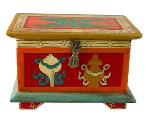 Boite bois - coffret bois - coffret à bijoux bois - Artisanat Tibet # 3374 - Picture 1 of 8