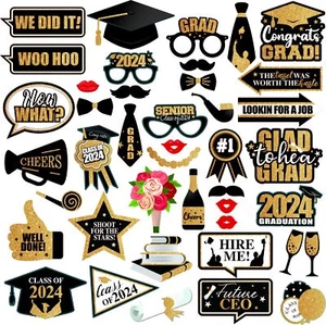 41PCS Graduation Party Photo Booth Props Supplies Grad 2024 Graduation Class ... - Picture 1 of 4