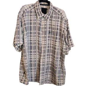Sean John Button-Down Short Slv Shirt White&Black Stencil Design Men’s Size XXL - Picture 1 of 6