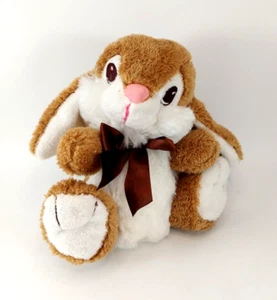 Brown Bunny Rabbit with Bow Tie Plush Soft Cuddly Toy Plush - Asda - Picture 1 of 7