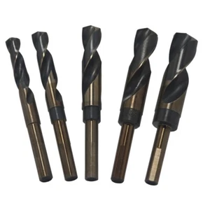 9/16"-1" 5 Piece HSS Black & Gold KFD Reduced Shank Drill Bit Set, Plastic Case - Picture 1 of 3