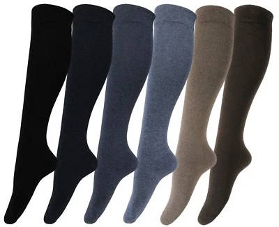 Kniestrümpfe Damen ohne Gummi - 6er Pack Komfortbund handgekettelt Farbmix 35-42 - Bild 1 von 4