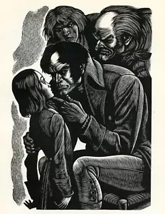 Impresión Fritz Eichenberg HEATHCLIFF de Cumbres Borrascosas 1943 grabado - Imagen 1 de 2
