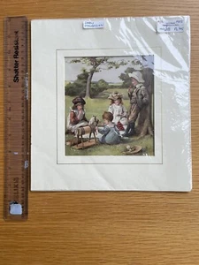 Antique Edwardian Unframed Coloured Print 26cm x 24 cm - Picture 1 of 5