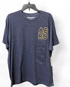 Aeropostale Soft T-Shirt Heather Blue 1987 Raised Letters Short Sleeve Men's XL - Picture 1 of 2