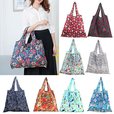 Shopping Bag Handheld Durable Large Capacity Folding Tote Shopping Bag Polyester • 6.91£