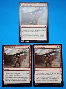 3x Brute Strength Amonkhet 2017 Mtg Magic Card Instant Red Mountain 122 - Picture 1 of 4